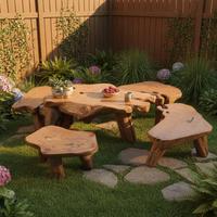  tavolo e sedie  in radice di teak