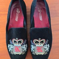 Mocassini di velluto con Fregi