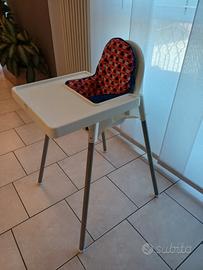 seggiolone ikea con vassoio e imbottitura