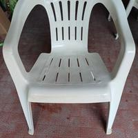 set 4 sedie da giardino in plastica