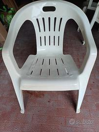 set 4 sedie da giardino in plastica