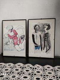 Coppia Acquerelli firmate Bruno Paoli