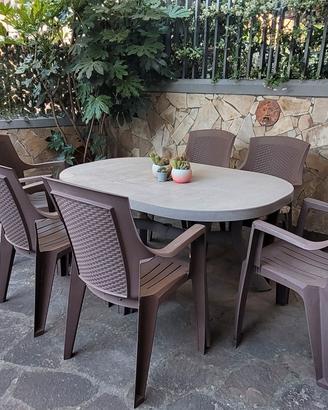 Tavolo e sedie giardino