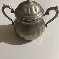 Piccola zuccheriera in peltro anni 50