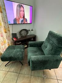 POLTRONA DA CAMERA GIREVOLE IN ALCANTARA