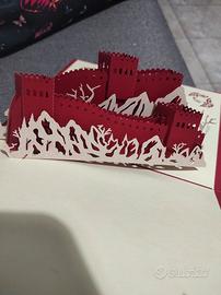Biglietto auguri souvenir Cina oriente muraglia 3D