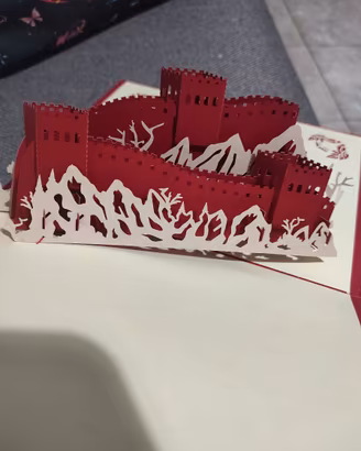 Biglietto auguri souvenir Cina oriente muraglia 3D