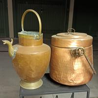 Paiolo e mezzina in rame d'epoca