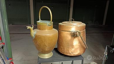 Paiolo e mezzina in rame d'epoca