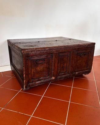 Baulone cassapanca antica in legno massello