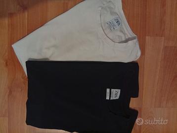 T-shirt ZARA lotto 2 pezzi bianco e nero