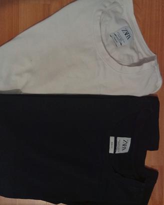 T-shirt ZARA lotto 2 pezzi bianco e nero