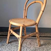 sedia in bambù e paglia di Vienna,  anni 70
