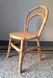 sedia in bambù e paglia di Vienna,  anni 70