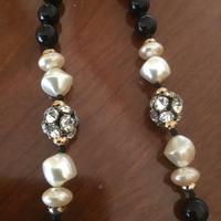 Collana vetro Murano vintage con passino argento