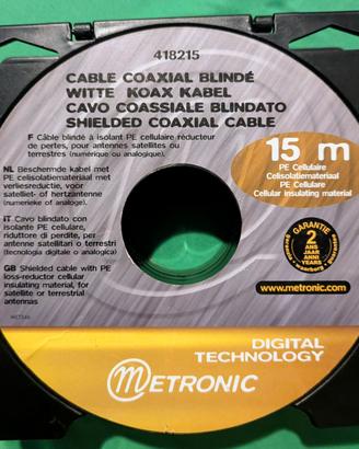 Cavo coassiale blindato antenna TV 15 MT