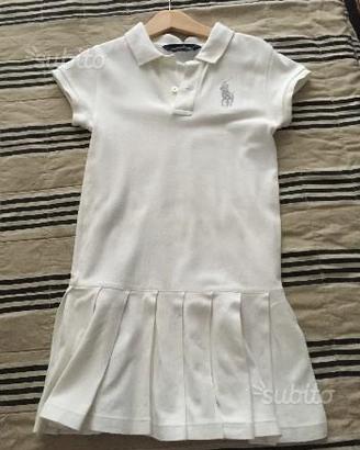 Vestitino Ralph Lauren Bianco Bimba