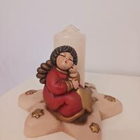 Portacandele a  stella  con Angelo rosso  Thun