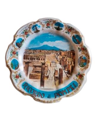 Piatto Souvenir Vintage "Ricordo di Pompei" 