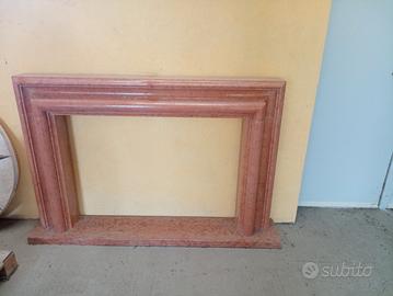 cornice camino in marmo rosso Verona stile 700