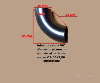 TUBO CURVATO  90°  X MARMITTA MOTORI SCOOTER D.25