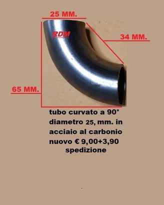 TUBO CURVATO  90°  X MARMITTA MOTORI SCOOTER D.25