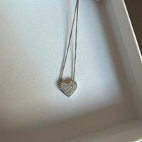 Collana argento 925 cuore con brillantini