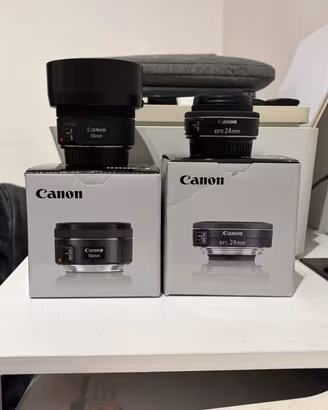 Obiettivi canon EFS 24mm 2.8 stm e EF 50mm 1.8 stm
