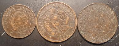 Monete Centavos Argentina 1890 1891 1893