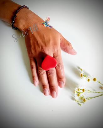 Anello regolabile con cuore 