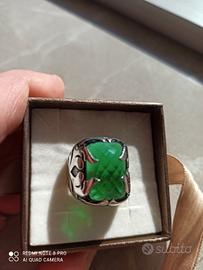 Anello cavaliere mediovale argento 925 Agata