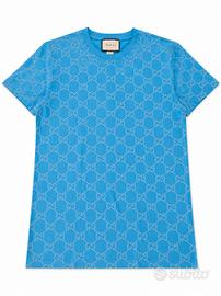 T-shirt Gucci  uomo, colore azzurro 
