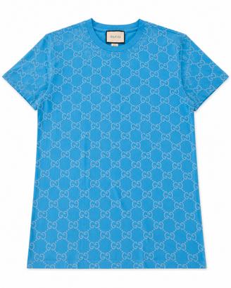 T-shirt Gucci  uomo, colore azzurro 