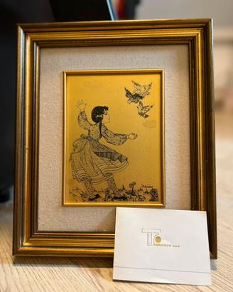 Quadri vintage placcati oro 24kt