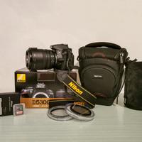 Nikon D5300+obiettivo 18-105mm kit+accessori