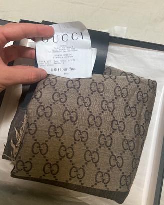 Gucci Sciarpa GG Lana Seta Originale