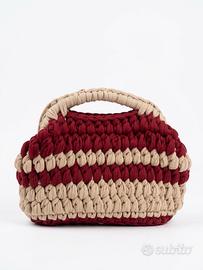 Borsa da Donna Clutch Pochette Beige Rossa