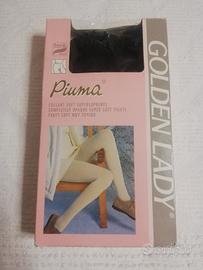 Collant Golden Lady Piuma Taglia II Nero Vintage 