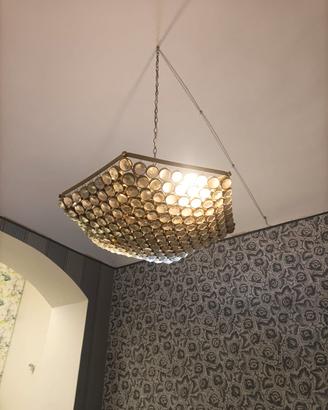 lampadario ottone nello stile viabizzuno cristallo