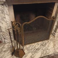 spargifiamma  alari camino in ottone 