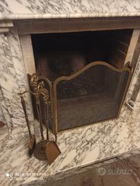 spargifiamma  alari camino in ottone 