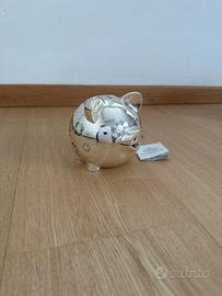Maialino salvadanaio placcato argento