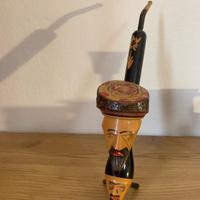 Scultura in legno pipa artigianato alpino