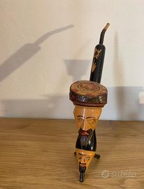 Scultura in legno pipa artigianato alpino