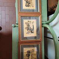 trittico quadri su lastra di metallo