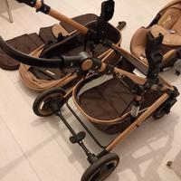 Passeggino trio 3 in 1 Yazoco color cachi 