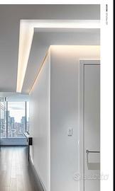 profilo alluminio  LED controsoffitti bianco