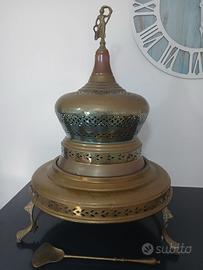 Grande Braciere Antico a Campana 75cm Ottone e Ram