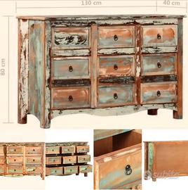 Tavolo e cassettiera massello retró vintage