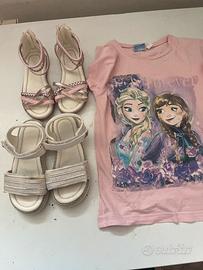 2 paia di sandali 28-29 + maglia frozen